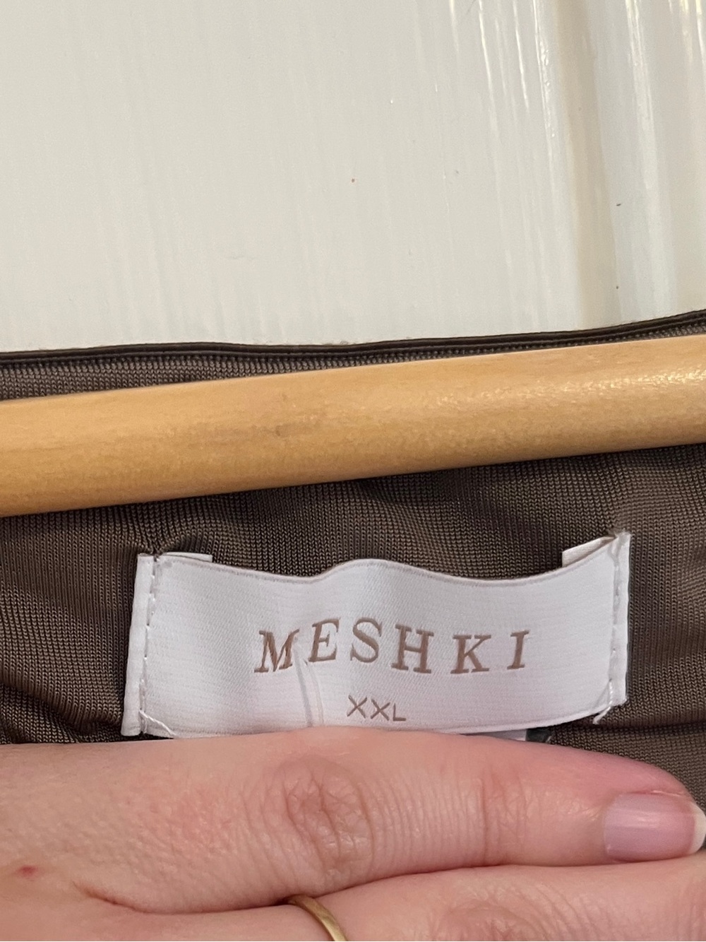 Meshki XXL Brown Long Sleeve Maxi Dress Bum Scrunch - Picture 2 of 8